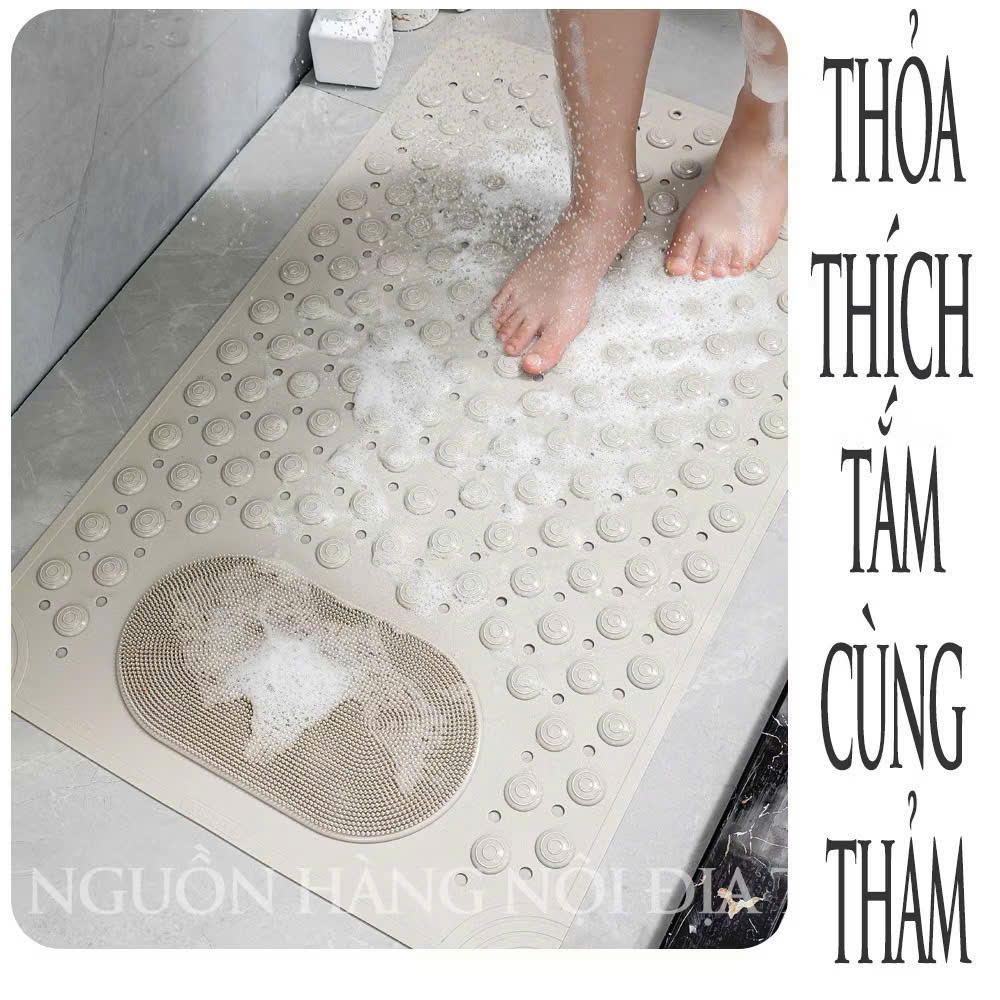 Thảm Lót Nhà Tắm Chống Trượt Cao Su TPR – Thảm Massage Chân Có Lỗ Thoát Nước, Miếng Chà Gót Tiện Lợi
