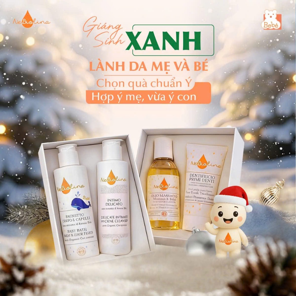 Combo Dầu gội và Kem đánh răng NeBiolina chiết xuất Yến mạch hữu cơ từ Ý