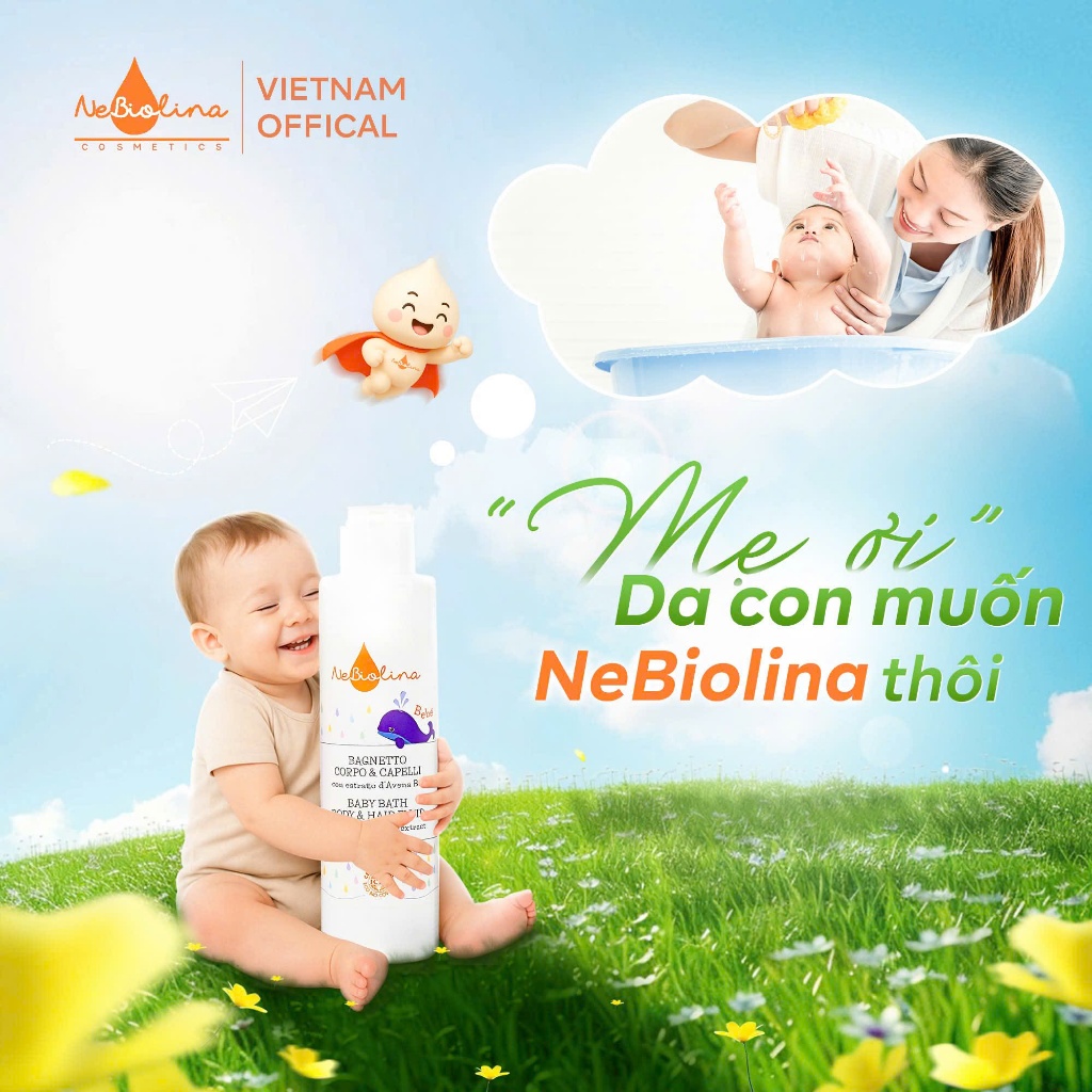 Combo Dầu gội và Kem đánh răng NeBiolina chiết xuất Yến mạch hữu cơ từ Ý