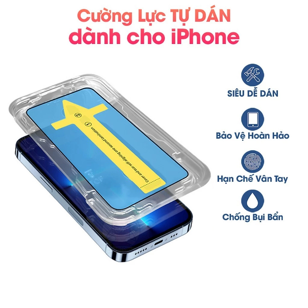Combo Miếng Dán PPF Mờ Nhám + Kính Cường Lực Khung Tự Dán Cho iPhone – Bảo Vệ Toàn Diện Trước Sau