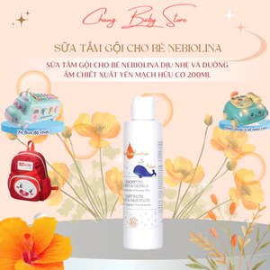 Sữa tắm gội NeBiolina cho bé dịu nhẹ và dưỡng ẩm chiết xuất yến mạch Hữu cơ 0M+ 200ml