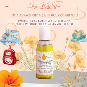 Dầu Massage NeBiolina cho Mẹ & Bé chiết xuất Yến Mạch Hữu Cơ, Dầu Rạn Hữu Cơ Làm Mờ Vết Rạn Cho Mẹ Và Dưỡng Ẩm