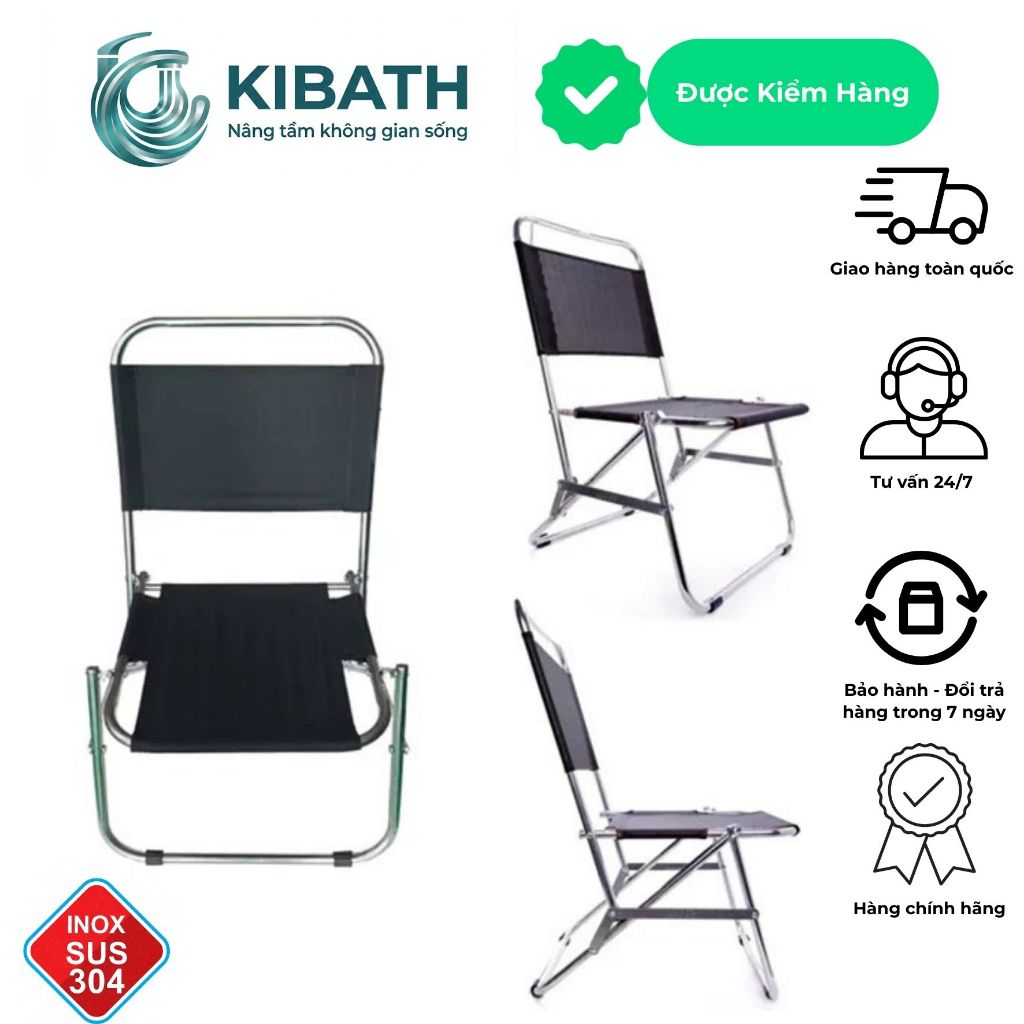 [Giá Xưởng] Ghế Xếp Inox Vải Dù Quán Coffe, Ghế Ngồi Trà Đá, Ghế Gấp Ngồi Câu Cá Dã Ngoại.