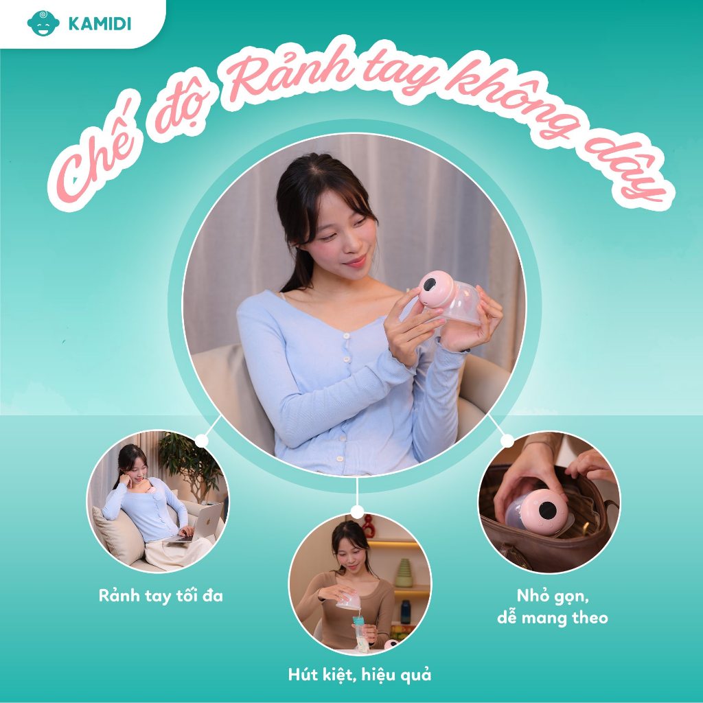 Máy Hút Sữa Kamidi Flow - Phiên Bản Máy Đơn Rảnh Tay Không Dây
