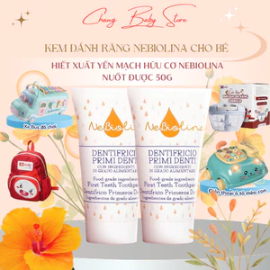Combo 2 hộp Kem đánh răng NeBiolina cho bé chiết xuất Yến mạch hữu cơ nuốt được 50g
