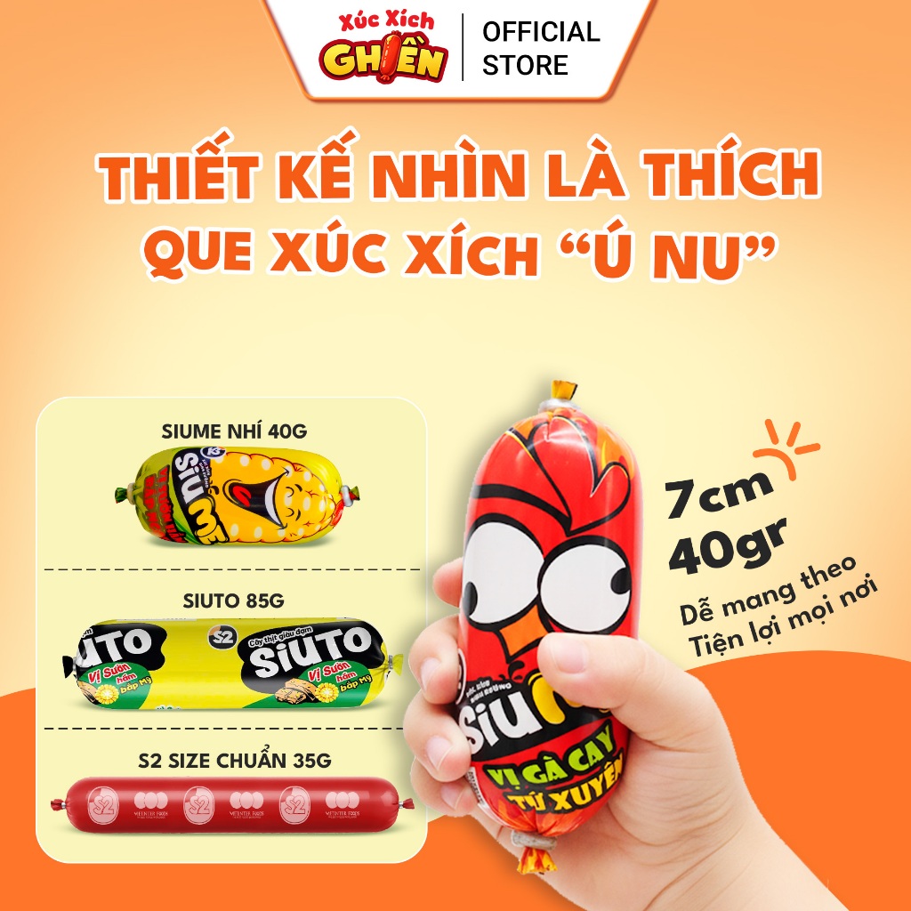 Combo 20 Cây Xúc Xích Dinh Dưỡng Siume Vietinter Foods (Cây 40g)