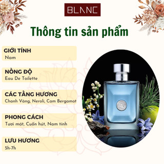 Nước Hoa Nam Versace Pour Homme BLANC PERFUME, Dầu Thơm Hương Hoa Cỏ, Tươi Mát, Nam Tính