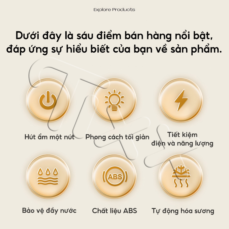 TIXX Máy hút ẩm mini 500ml Máy hút ẩm thông minh hoạt động êm nhỏ gọn Máy hút ẩm