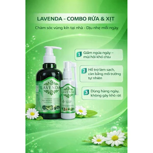 Combo Dung dịch vệ sinh lavenda hỗ trợ giảm khí hư, nấm ngứa , mùi hôi