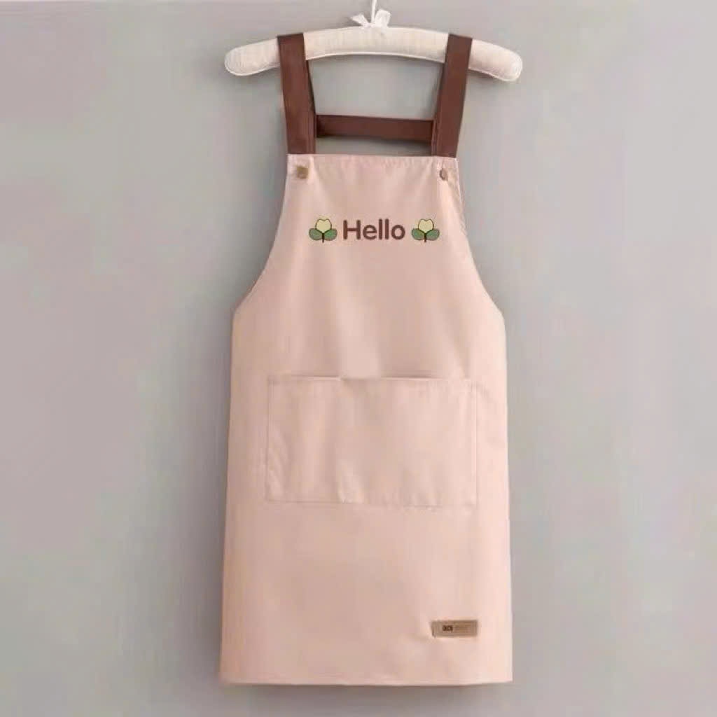 Tạp Dề Nấu Ăn Chống Nước Hello – Tạp Dề Nhà Bếp Có Túi Trước, Dây Đeo Chắc Chắn, Nhiều Màu