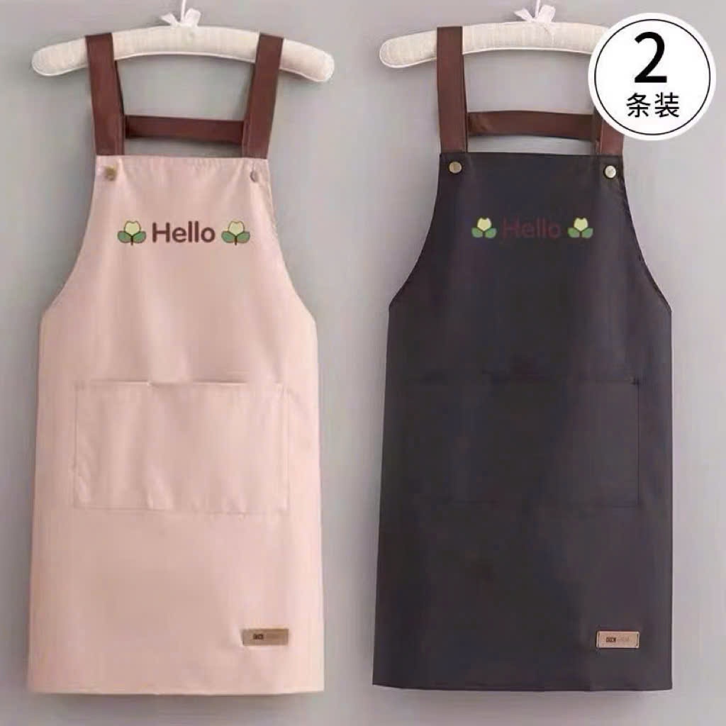 Tạp Dề Nấu Ăn Chống Nước Hello – Tạp Dề Nhà Bếp Có Túi Trước, Dây Đeo Chắc Chắn, Nhiều Màu