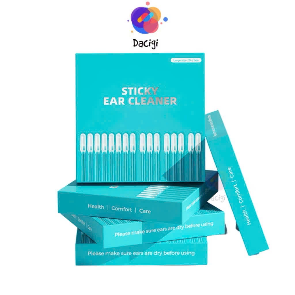 Bộ Tăm Bông Lấy Ráy Tai Sticky Ear Cleaner Dacigi – Que Vệ Sinh Tai Đầu Dính An Toàn, Hộp 24 Cây Tiện Lợi