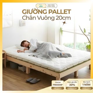 Giường Pallet Gấp Gọn 20cm – Pallet Gỗ Giường Cao 20cm Phong Cách Nhật Hàn, Gỗ Tự Nhiên. FREESHIP TPHCM