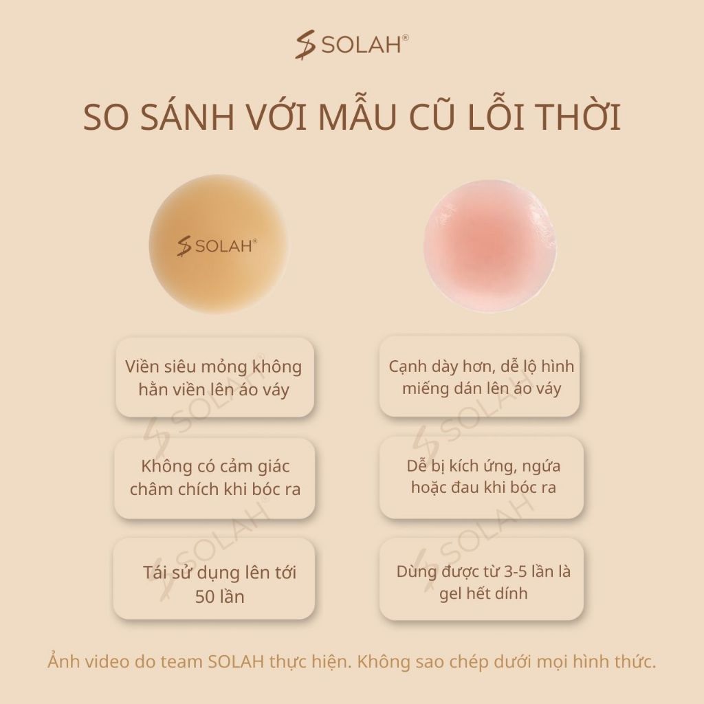Miếng Dán Ngực Silicone Nữ Có Gel 10 Màu SOLAH Bigsize 13CM Tàng Hình Đi Chơi Biển Tiệc Bikini NP01