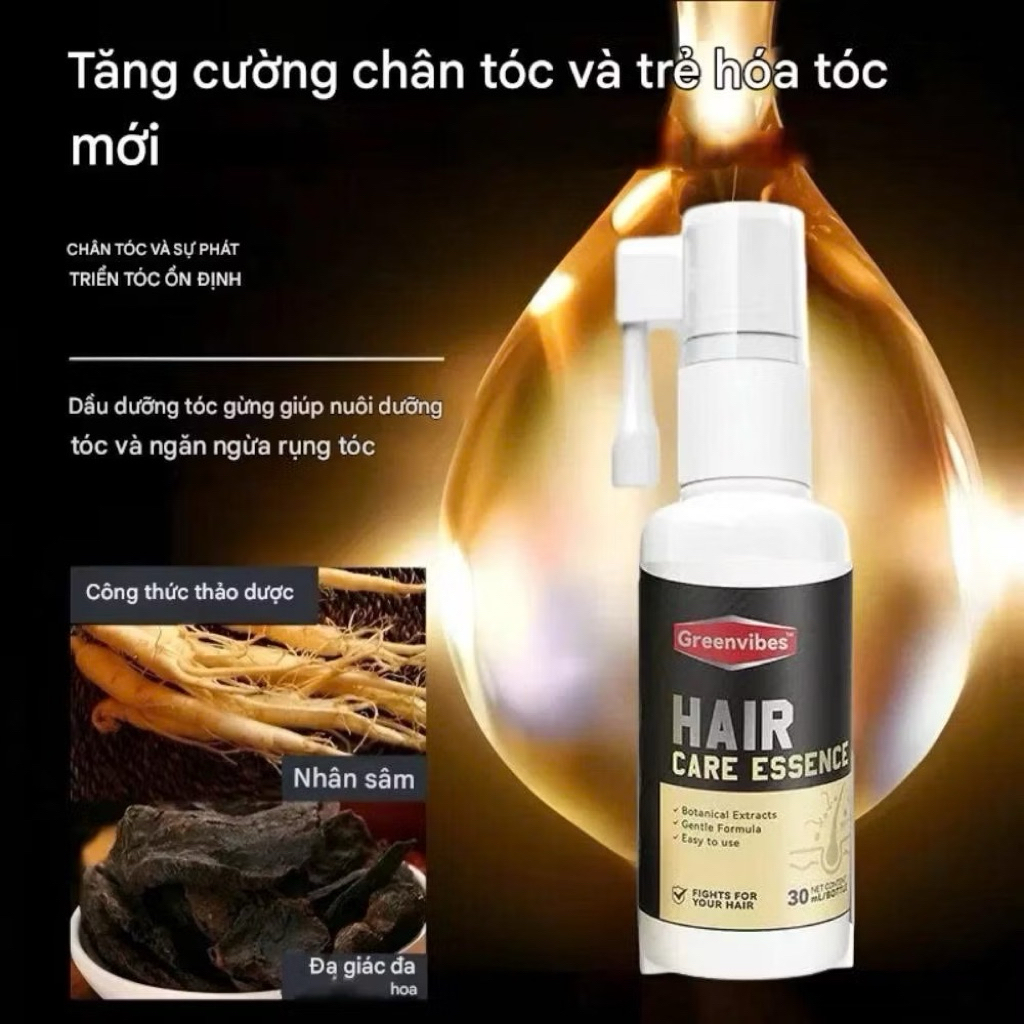 @sushishop94 Tinh Chất Mọc Tóc Thảo Dược Hair Care Greenvibes, Xịt Nuôi Dưỡng Chân Tóc, Giảm Tóc Bạc, Gãy Rụng