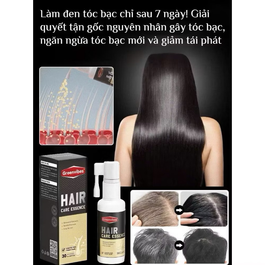 @sushishop94 Tinh Chất Mọc Tóc Thảo Dược Hair Care Greenvibes, Xịt Nuôi Dưỡng Chân Tóc, Giảm Tóc Bạc, Gãy Rụng