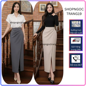 Chân Váy Bút Chì Nhúm Eo Sẻ Tà Siêu Hót 2025_Chất Liệu Vitex Cao Cấp_SHOPNGOCTRANG19_184