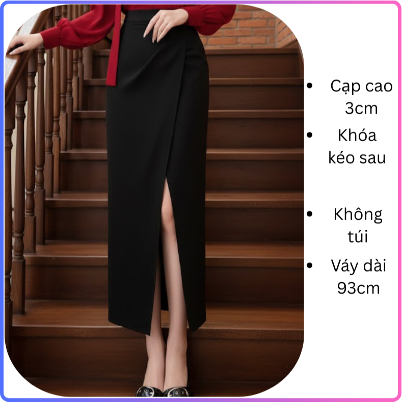 Chân Váy Bút Chì Nhúm Eo Sẻ Tà Siêu Hót 2025_Chất Liệu Vitex Cao Cấp_SHOPNGOCTRANG19_184