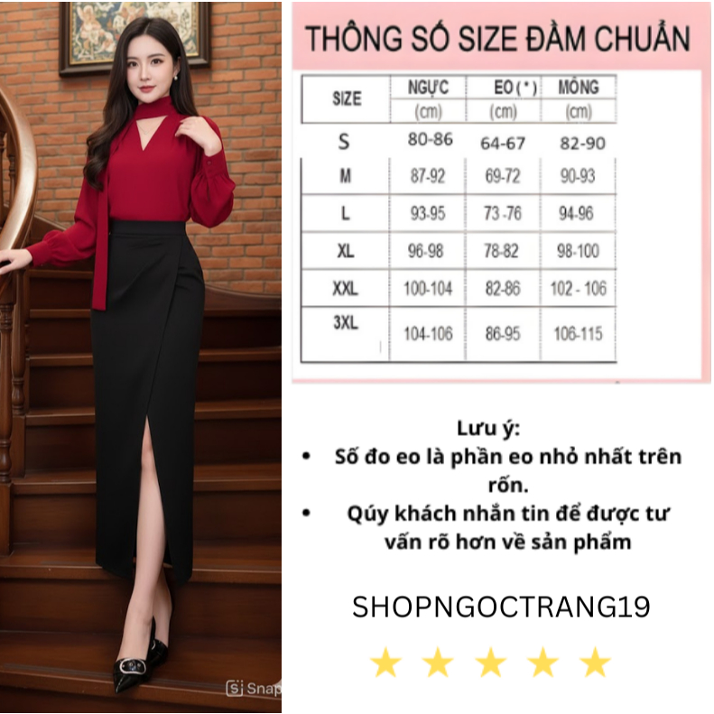 Chân Váy Bút Chì Nhúm Eo Sẻ Tà Siêu Hót 2025_Chất Liệu Vitex Cao Cấp_SHOPNGOCTRANG19_184