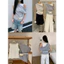 WGWE | Set áo 3 món áo lệch vai caro+ áo thun+ đai, phong cách Hàn cá tính – W8811#