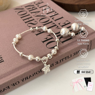 Lắc Tay Nữ Bạc S925 Mix Ngọc Charm Ngôi Sao Vương Miện Sang Chảnh - Vòng Tay Tiểu Thư Hàn Quốc Cao Cấp