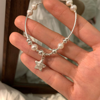 Lắc Tay Nữ Bạc S925 Mix Ngọc Charm Ngôi Sao Vương Miện Sang Chảnh - Vòng Tay Tiểu Thư Hàn Quốc Cao Cấp