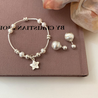 Lắc Tay Nữ Bạc S925 Mix Ngọc Charm Ngôi Sao Vương Miện Sang Chảnh - Vòng Tay Tiểu Thư Hàn Quốc Cao Cấp