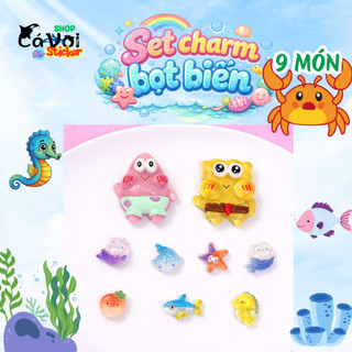 Set charm bọt biển 9 món đại dương- Mẫu hot trend mới 2026 Spongebob