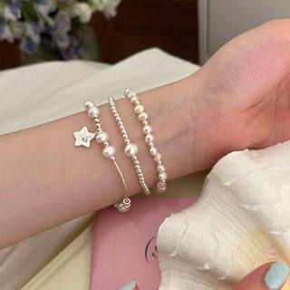 Lắc Tay Nữ Bạc S925 Mix Ngọc Charm Ngôi Sao Vương Miện Sang Chảnh - Vòng Tay Tiểu Thư Hàn Quốc Cao Cấp
