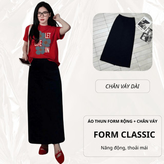 Set Bộ Áo Thun Nữ CHEPOL Form Rộng, Cổ Tròn, Phối Chân Váy Ngắn, In Hoa, Chất Cotton (Áo Phông Đỏ Tươi+Cv Suông)CP_x7133