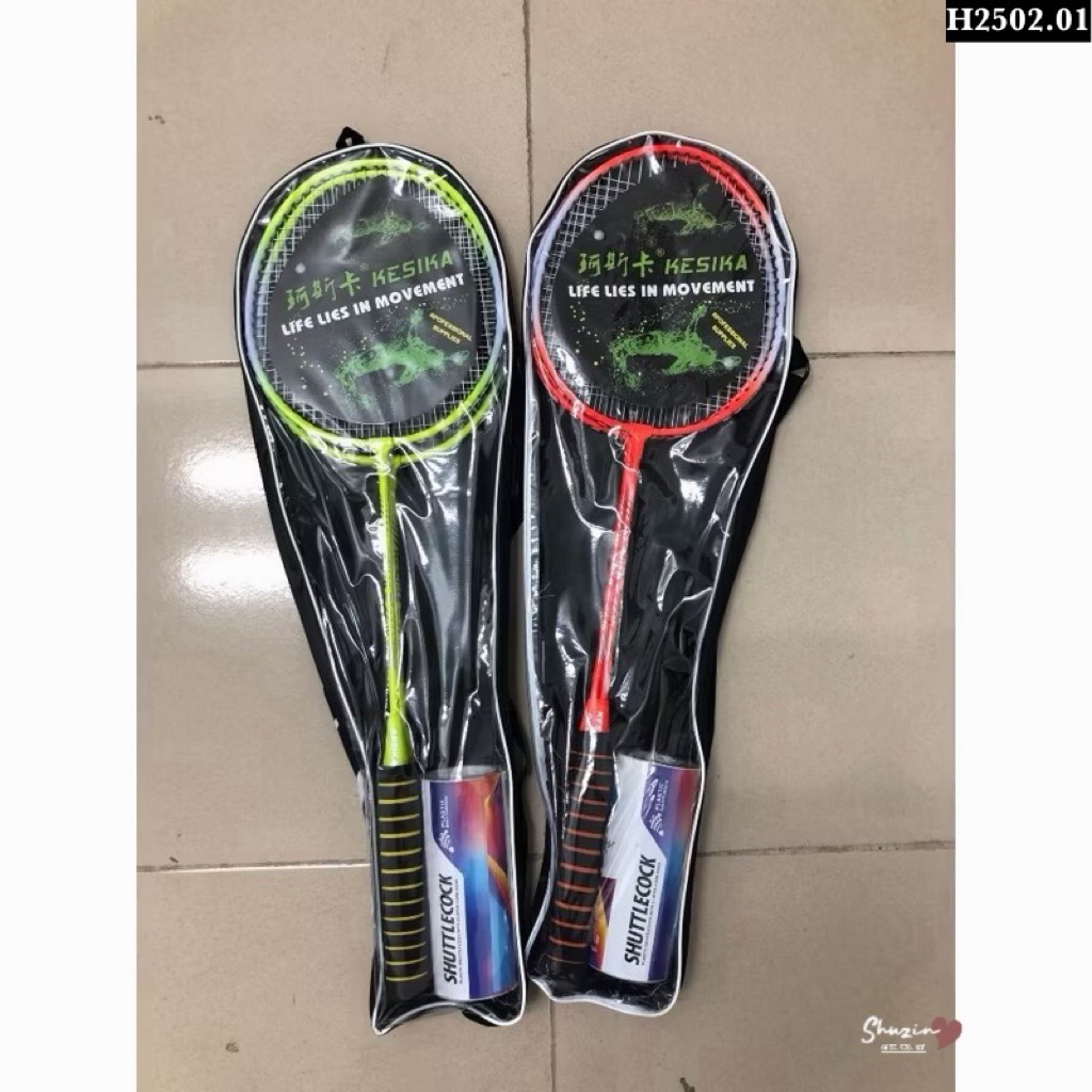 🏸 BỘ VỢT CẦU LÔNG 2 CÂY + ỐNG CẦU