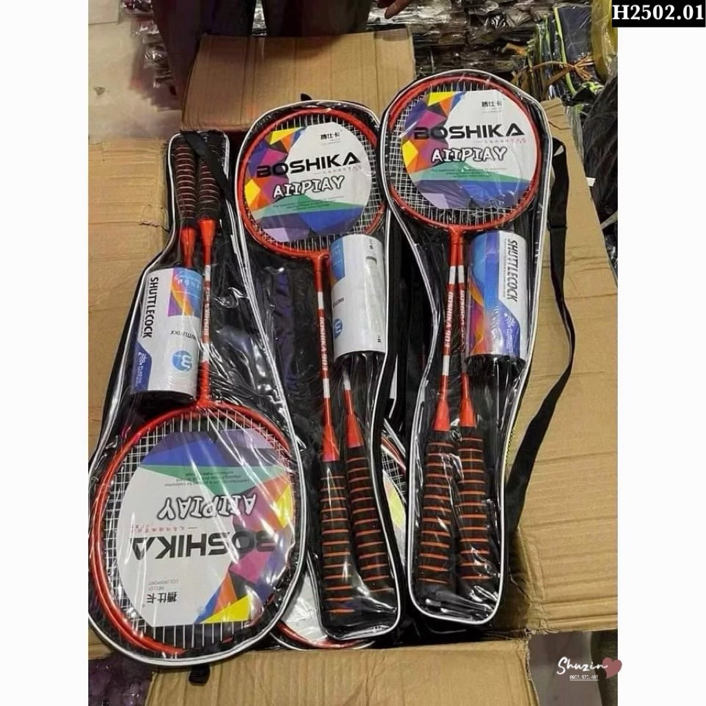 🏸 BỘ VỢT CẦU LÔNG 2 CÂY + ỐNG CẦU