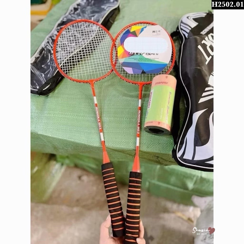 🏸 BỘ VỢT CẦU LÔNG 2 CÂY + ỐNG CẦU