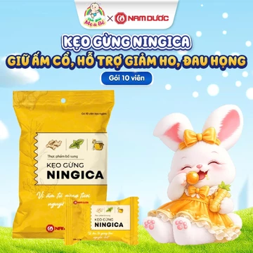 Kẹo gừng Ningica Nam Dược giảm say xe, huyết áp thấp, nhiễm lạnh (Gói 10 viên)