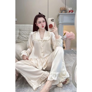 [DEAL MỞ BÁN] Bộ Đồ Ngủ Nữ JUSOKA Pijama Chất Liệu Lụa Latin Dáng Tiểu Thư Mềm Mịn Thoải Mái LT39