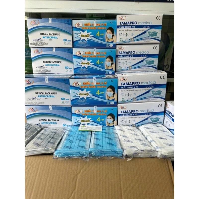 [COMBO 5 HỘP] HỘP KHẨU TRANG Y TẾ 4 LỚP, HỘP 50 CÁI NAM ANH