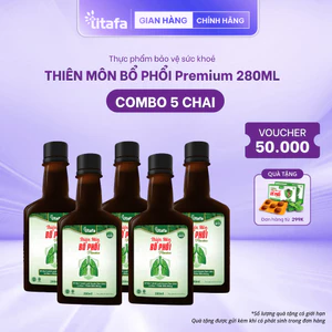 Combo 5 chai TPBVSK Thiên Môn Bổ Phổi Premium TITAFA 280ml - Hỗ trợ bổ phổi, giảm ho, đờm, đau họng, khản tiếng