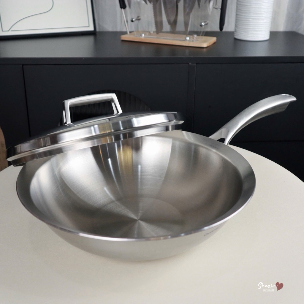 🍳Nồi chảo xào sâu lòng 5 lớp kẹp đồng 30cm - C394