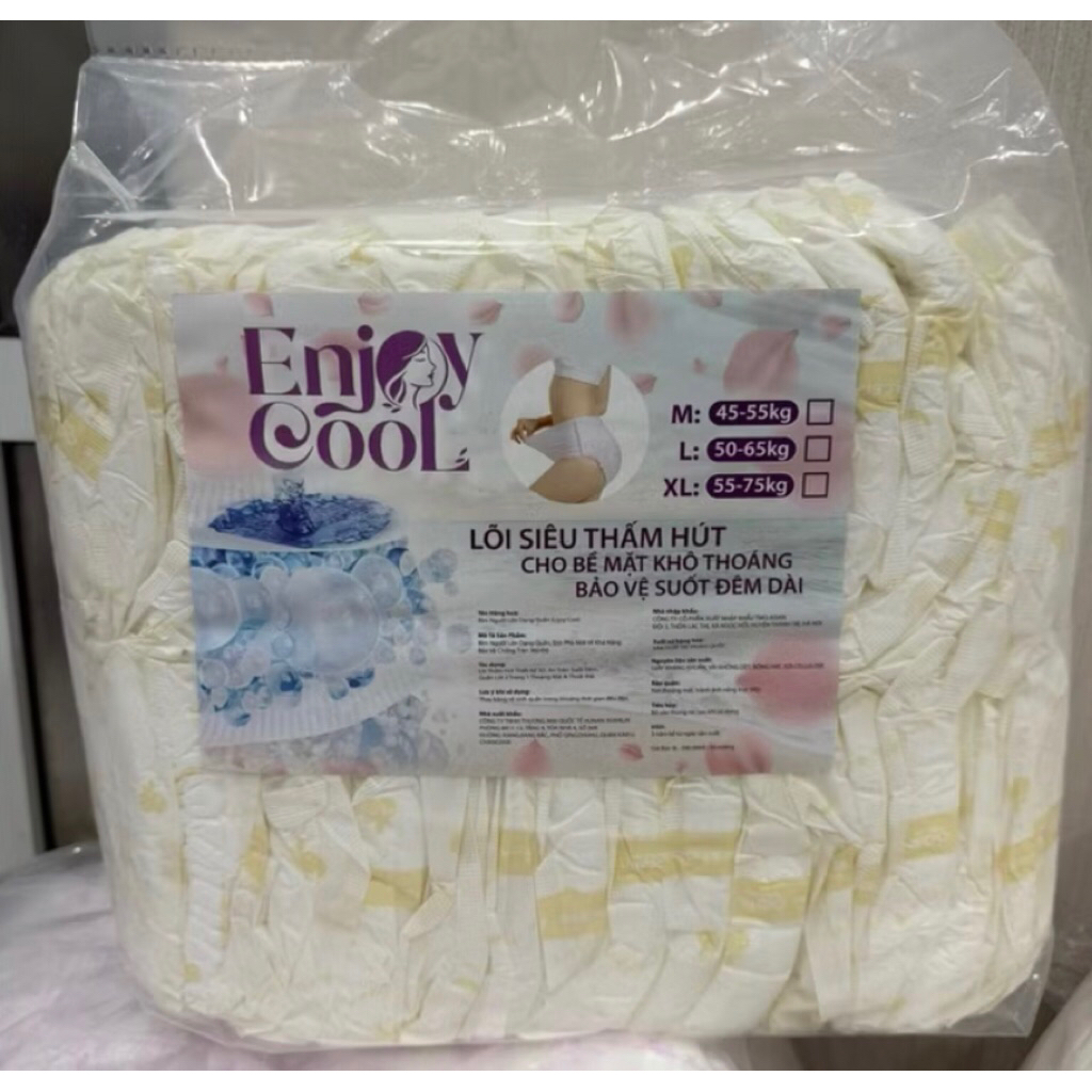 Băng Vệ Sinh Dạng Quần Enjoy Baby Cao Cấp – Gói 50 Miếng, Bọc Kháng Khuẩn Riêng Từng Miếng (30–120kg)