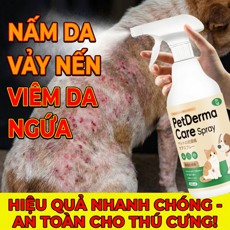 🐶 Phục hồi nhanh chóng, an toàn cho thú cưng 🐱xịt trị nấm da cho chó xịt nấm cho chó mèo thuốc trị nấm cho chó 500ml