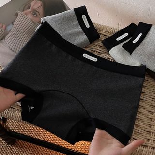 Combo 4 Quần Lót Nữ Cotton Dạng Đùi Boxer Màu Trơn Viền Chun Mềm, Quần Chip Thoáng Khí Đáy 2 Lớp King Shop L-5284
