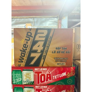 Thùng 24 chai nước tăng lực vị cà phê Wake Up 247 330ml
