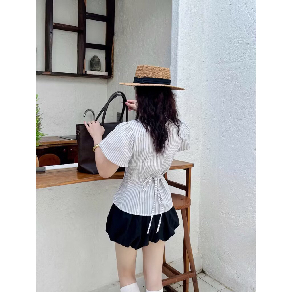Áo kẻ sọc sơ mi phong cách mới dịu dàng Mẫu mới A179 | BigBuy360 - bigbuy360.vn