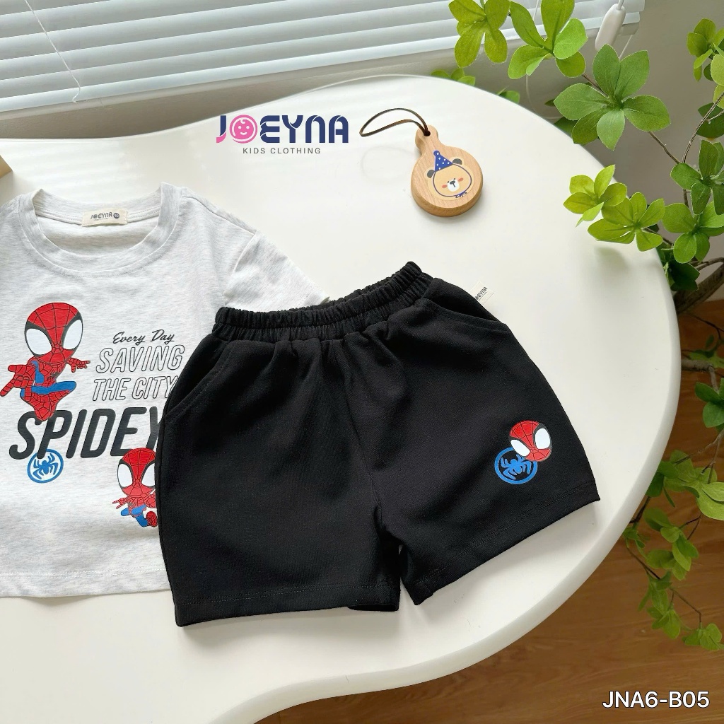 Bộ cộc Joeyna B05 họa tiết spider man cho bé 8-23kg