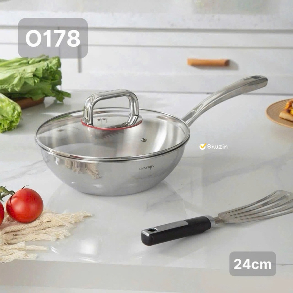 Chảo xào sâu lòng nắp kính Oyatton 24cm - O178