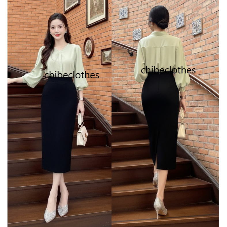 Chân Váy Bút Chì Công Sở Dài 80cm SHOPNGOCTRANG19 Chất Liệu Vitex 2 Lớp