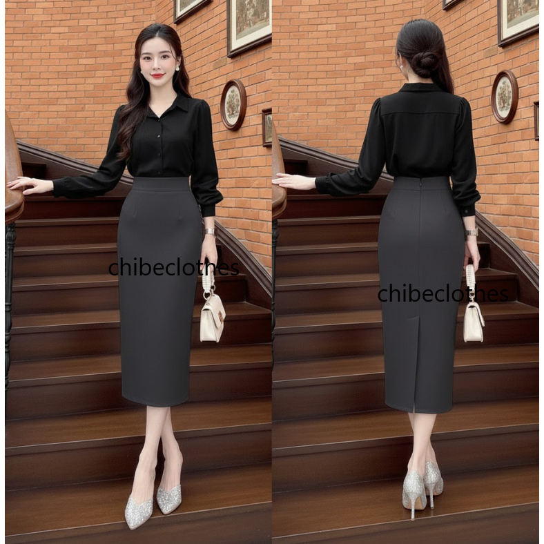 Chân Váy Bút Chì Công Sở Dài 80cm SHOPNGOCTRANG19 Chất Liệu Vitex 2 Lớp