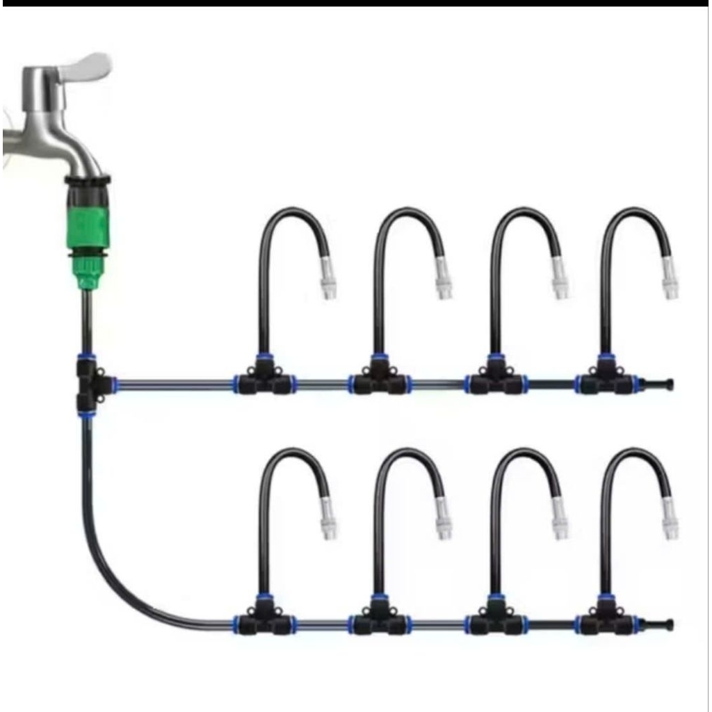 Trọn Bộ Kit phun sương tưới cây dùng béc 20cm lõi nhôm có thể uốn cong điều chỉnh hướng muốn tưới