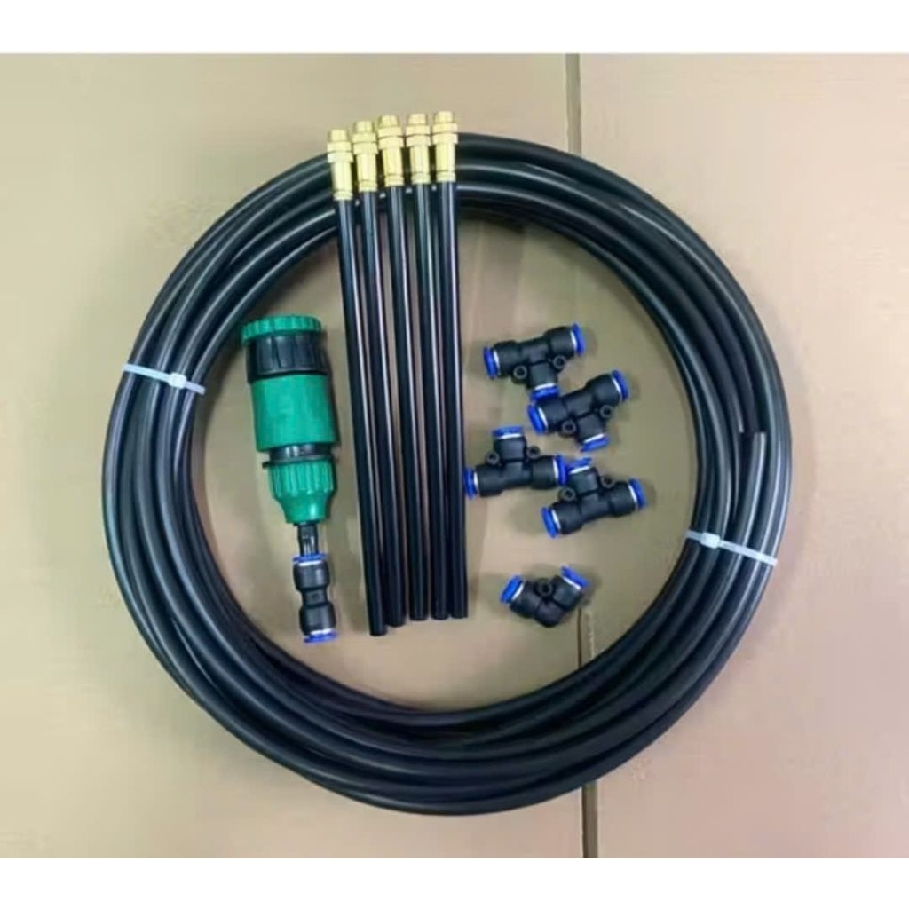 Trọn Bộ Kit phun sương tưới cây dùng béc 20cm lõi nhôm có thể uốn cong điều chỉnh hướng muốn tưới