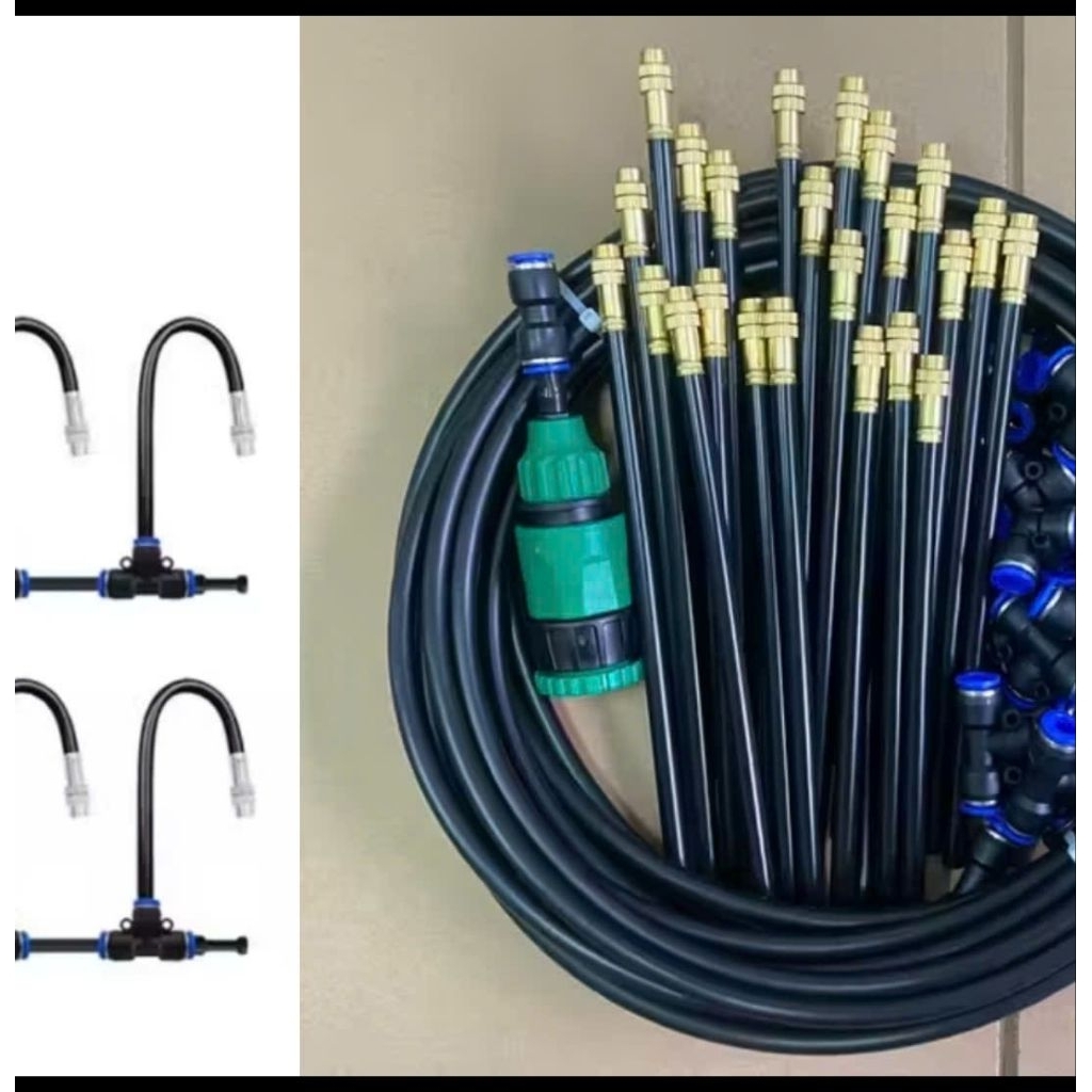 Trọn Bộ Kit phun sương tưới cây dùng béc 20cm lõi nhôm có thể uốn cong điều chỉnh hướng muốn tưới